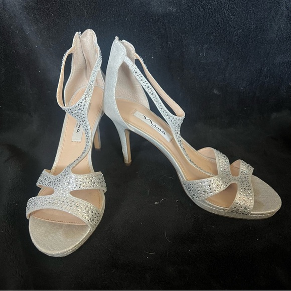 Bedazzled Silver Heels - Picture 3 of 5